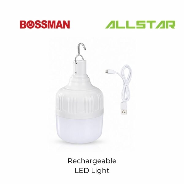 BOSSMAN Rechargeable LED Light Bulb  18 W USB Portable Lamp for Emergency, Camping, Night Market Lampu Malam Kecemasan