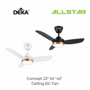 61 DEKA CONCEPT MINI LED Series 42" 3 Blades 7 Speed Control + Reverse DC Ceiling Fan Magnesium/White Kipas Ceiling