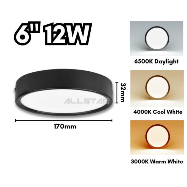 LED Surface Downlight 12W 18W 24W Mounted Ceiling Lights Down Light Home Lighting Lampu Siling Rumah Black Frame