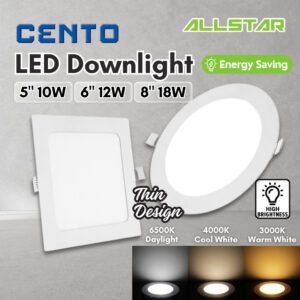 Slim LED Recess Aluminum Downlight 10W 12W 18W Lampu LED Downlight 4inch 6inch 8inch Round / Square