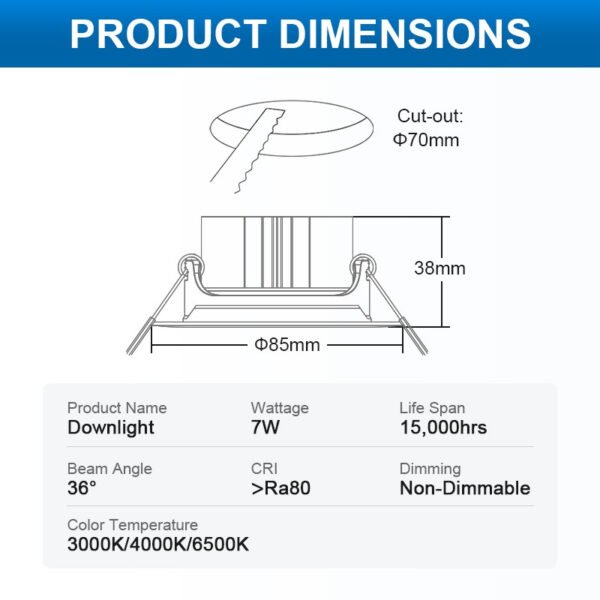 Megaman LED Spotlight 5W/7W Downlight Panel Slim Ceiling Energy Saving Home (3000K/4000K/6500K)