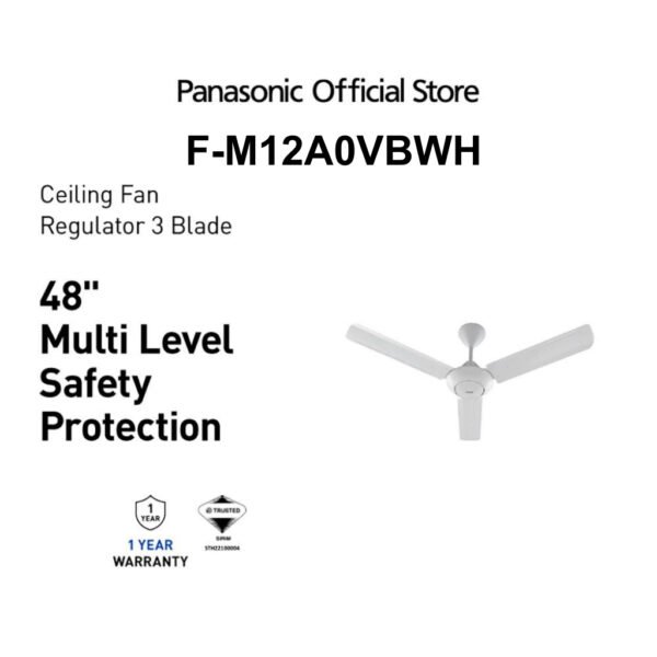 Panasonic F-M12A0 Ceiling Gan Regulator 3 Blades (48") F-M12A0VBWH - 1 UNITS