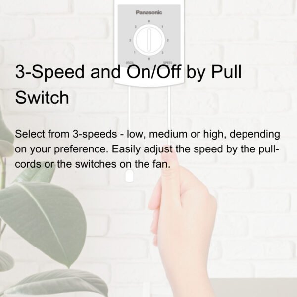 Panasonic Wall Fan 3 Speed On/Off Switch (16") F-MU408