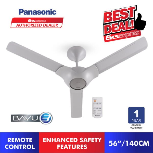 Panasonic BAYU 3 Blades Ceiling Fan (56") F-M14CF / F-M14CFVBHH with Remote Control