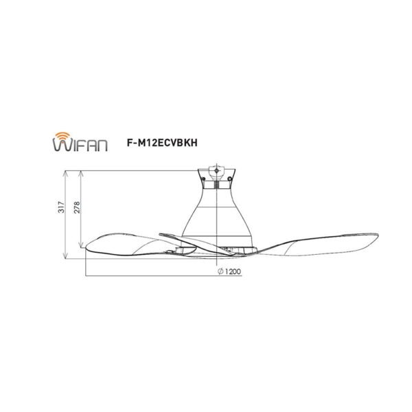 Panasonic F-M12EC CEILING FAN WIFAN WIFI 3-BLADE F-M12ECVBKH