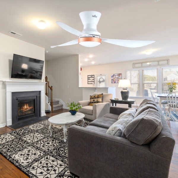 DEKA CONCEPT MINI LED Series 42" 3 Blades 7 Speed Control + Reverse DC Ceiling Fan Magnesium/White Kipas Ceiling