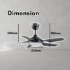 DEKA DDC 31 BABY L LED 5 Blades 42" Decorative Ceiling Fan Baby Fan With Remote Control 18W LED (42")