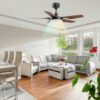 Deka DC Motor LED Baby Fan 42" DX BABY With 16 Speed Selection & Light Dark Wood Decorative Ceiling Fan