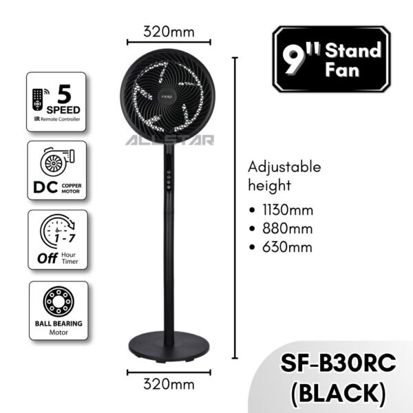 【NEW】DEKA FIERO JETTO A10RC JETTO SF-B30RC 9" 5 Blades 5 Speeds with R/C DC Motor Wall Fan Stand Fan Kipas Berdiri