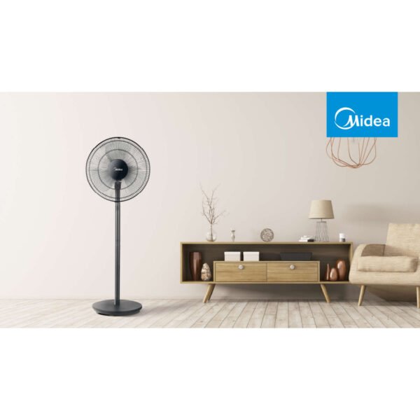 Midea 16'' Stand Fan Black MF-16FS23C-BK / 4 in 1 Multi Function Table Fan or Floor Fan / Adjustable Height / Black
