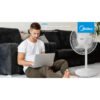 Midea 16'' Stand Fan Black MF-16FS23C-BK / 4 in 1 Multi Function Table Fan or Floor Fan / Adjustable Height / Black