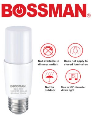 BOSSMAN LED Stick Bulb E27 PLC 15W Energy Saving Mentol Lampu Meja Siling Ceiling Lighting Table Lampu Down Light BLS15D