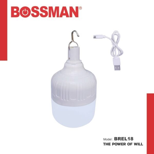 BOSSMAN Rechargeable LED Light Bulb  18 W USB Portable Lamp for Emergency, Camping, Night Market Lampu Malam Kecemasan