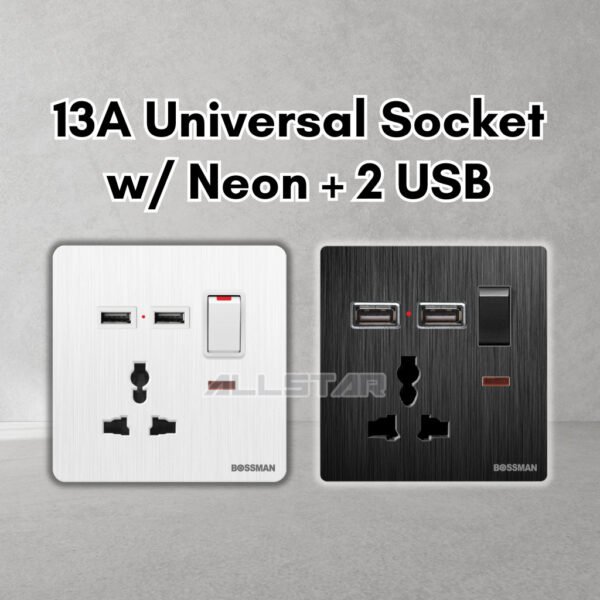 Bossman Premium Switch Socket X1 & X2 Series Sirim Approved 13A Socket Outlet Power Wall Plug