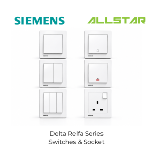 11 🔥SIRIM🔥SIEMENS DELTA® Relfa SERIES SWITCHES & SOCKET OUTLET SIRIM APPROVED (WHITE)