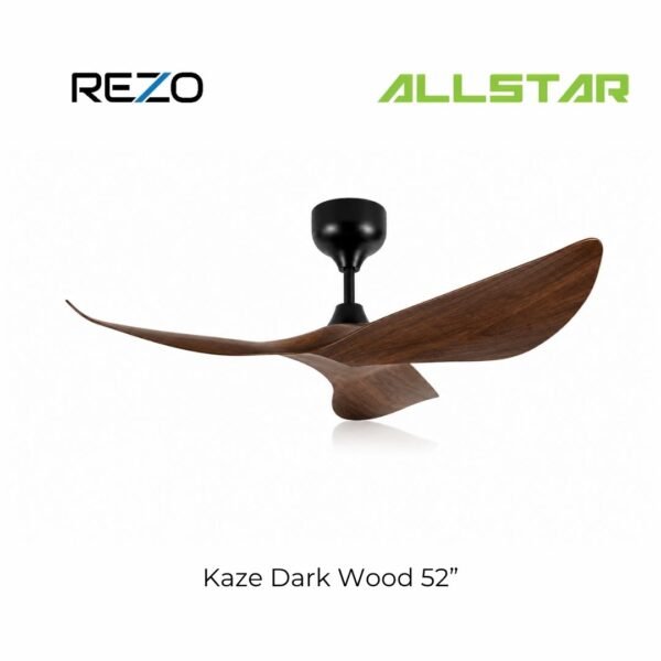 114 Rezo Kaze Dark Wood 52” inches Designer DC Motor Remote Control Ceiling Fan