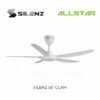 SILENZ 56” GLAM DC MOTOR Super Save Electric Ceiling Fan(WHITE & DARKWOOD)