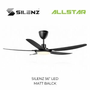 116 SILENZ 56” LED GLAM DC MOTOR Super Save Electric Ceiling Fan (Black)