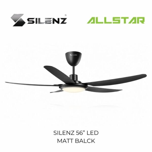 SILENZ 56” LED GLAM DC MOTOR Super Save Electric Ceiling Fan (Black)