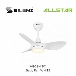 118 SILENZ HEGEN 30" DC Motor Remote Mini LED White Ceiling Fan (5 Years Warranty)