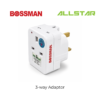 BOSSMAN - 3-way Adaptor SIRIM-Certified 250V BS3A