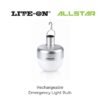 Lite-On LO1801EB LED Rechargeable Emergency Light Bulb CW USB Cable Silver 68W DL-6500K Long Battery Light Outdoor Lamp
