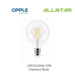 154 OPPLE LED EcoMax G95 Filament Bulb | E27 (2700K Warm White)
