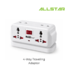 Universal 2 Pin To 3 Pin UK Plug 4way Malaysia Travel Converter Adapter