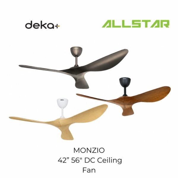 DEKA+ MONZIO 42" 56'' 3 Blades 24 Speed with RemoteControl DC Ceiling Fan Magnesium/White/ Walnut/ Pinewood Kipas Siling