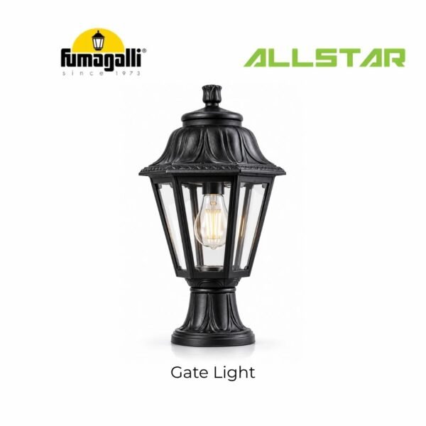 Fumagalli Gate Light Anna Pillar Top anti-Rust/Anti-Corrosion Hanging Outdoor Light Garden Light