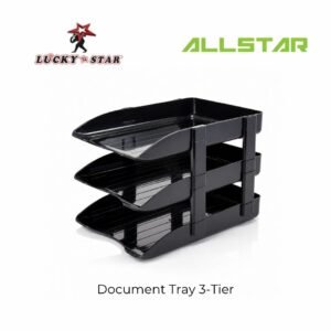 3-Tier Document Tray with Mirror Polish by Lucky Star Tingkat Paper Tray 3 Tier
