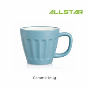 Ceramic Mug Set Pastel Color Coffee Cup Ribbed Design Heat Resistant Cup Tea Milk Mug Set