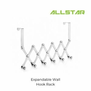 Expandable Wall Hook Rack Stainless Steel Folding Clothes Hanger