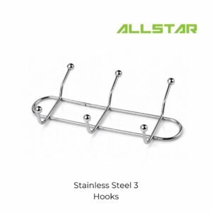 NB650 Stainless Steel 3 Hooks Wall Rack Rustproof Heavy Duty Towel Clothes Hanger Bathroom Kitchen Organizer