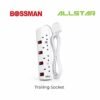 BOSSMAN - Trailing Socket Max Power Load 1500watt 2/3/5 meter 2/3/4/5 way