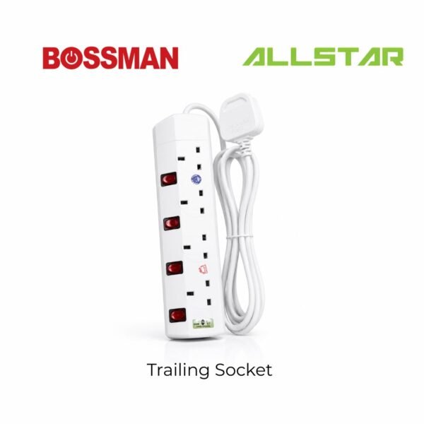 BOSSMAN - Trailing Socket Max Power Load 1500watt 2/3/5 meter 2/3/4/5 way
