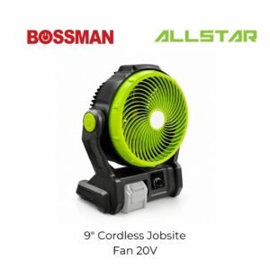 56 Bossman 9" Cordless Jobsite Fan 20V BCF19 Work Fan Kipas Kerja Bateri dengan Hook & Battery