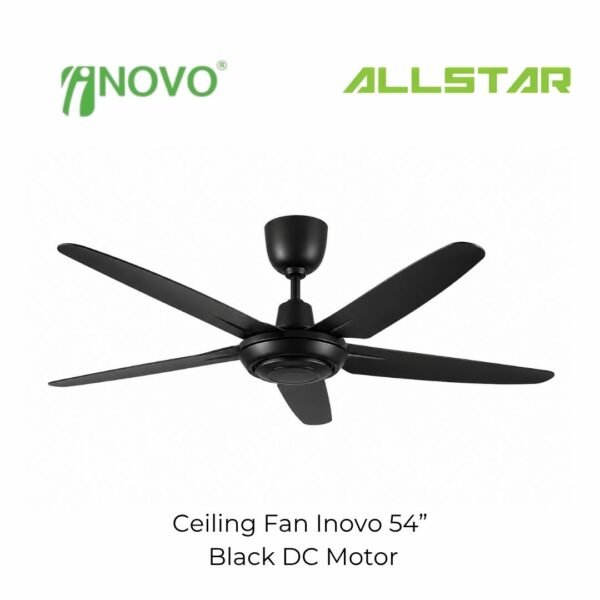 CEILING FAN INOVO V15 54” CEILING FAN 5 BLADES WITH DC MOTOR 8+8 SPEED FORWARD REVERSE V15-MB