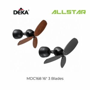 67 DEKA MDC168 16" 3 Blades Wall Fan 7 Speeds Remote Control Wall Mounted Ceiling Fan Black+Wood 120° Swing Kipas Dinding