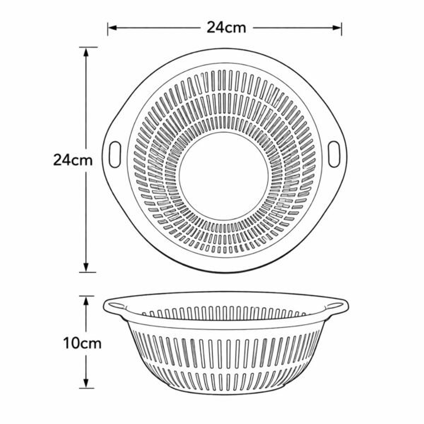 CHA HUA Kitchen Colander Basket with Handles Drain Basket Fruit Vegetable Washing Strainer Durable Plastic