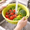 CHA HUA Kitchen Colander Basket with Handles Drain Basket Fruit Vegetable Washing Strainer Durable Plastic
