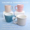 Ceramic Mug Set Pastel Color Coffee Cup Ribbed Design Heat Resistant Cup Tea Milk Mug Set
