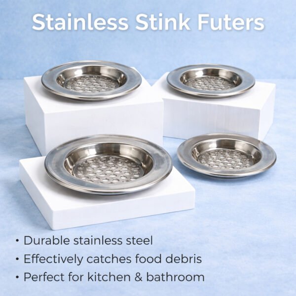 69f82c0f52d6f_1777871887.jpg Stainless Steel Sink Strainer Drain Filter Kitchen Bathroom Anti Clog Food Catcher Durable Sink Filter