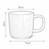 Ceramic Mug Set Pastel Color Coffee Cup Ribbed Design Heat Resistant Cup Tea Milk Mug Set