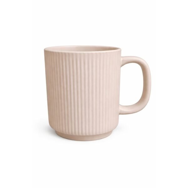 Ceramic Mug Set Pastel Color Coffee Cup Ribbed Design Heat Resistant Cup Tea Milk Mug Set