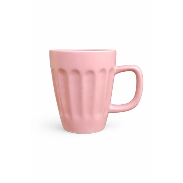 Ceramic Mug Set Pastel Color Coffee Cup Ribbed Design Heat Resistant Cup Tea Milk Mug Set