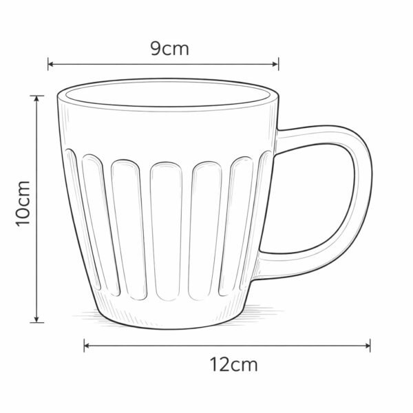 Ceramic Mug Set Pastel Color Coffee Cup Ribbed Design Heat Resistant Cup Tea Milk Mug Set