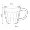 Ceramic Mug Set Pastel Color Coffee Cup Ribbed Design Heat Resistant Cup Tea Milk Mug Set