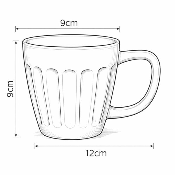 Ceramic Mug Set Pastel Color Coffee Cup Ribbed Design Heat Resistant Cup Tea Milk Mug Set