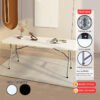 Foldable Table Honeycomb Structure Heavy Duty Portable Picnic Table Reinforced Steel Frame Space Saving Home Outdoor Use